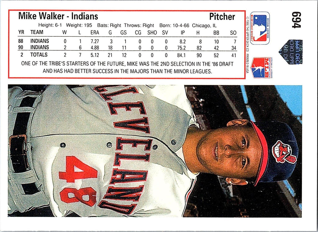 1991 Upper Deck #694b Mike Walker