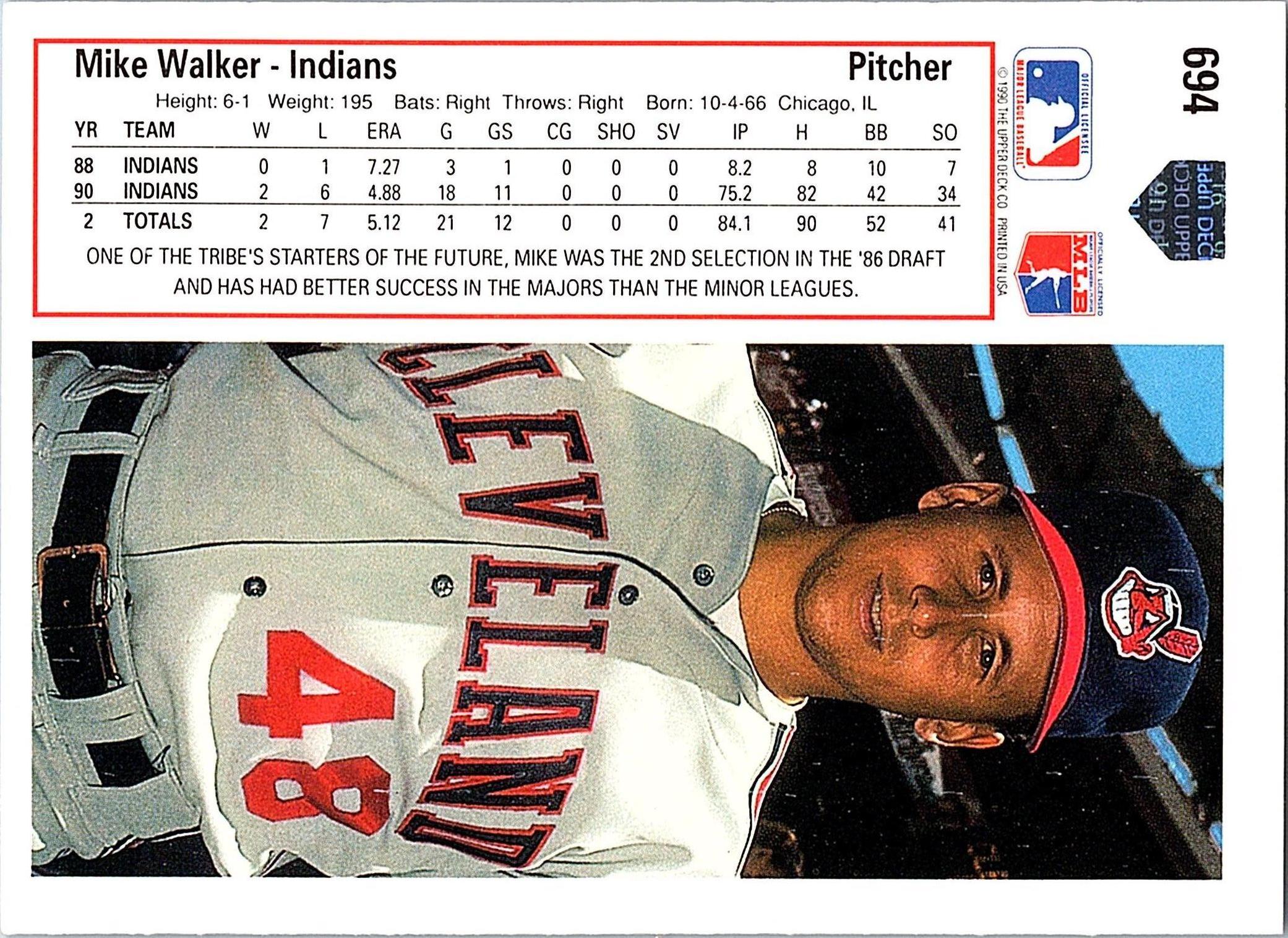 1991 Upper Deck #694b Mike Walker