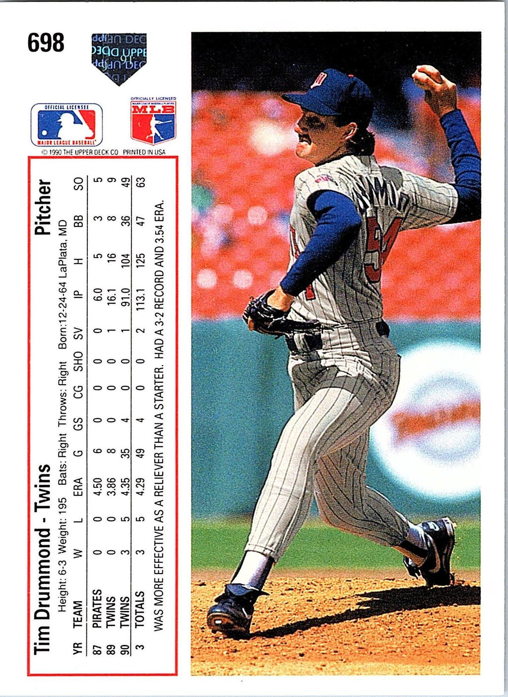 1991 Upper Deck #698 Tim Drummond