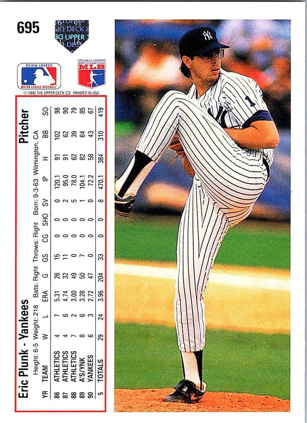 1991 Upper Deck #695b Eric Plunk