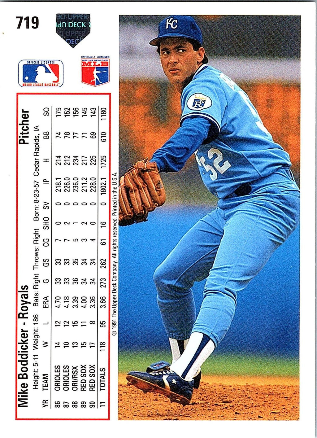 1991 Upper Deck #719b Mike Boddicker