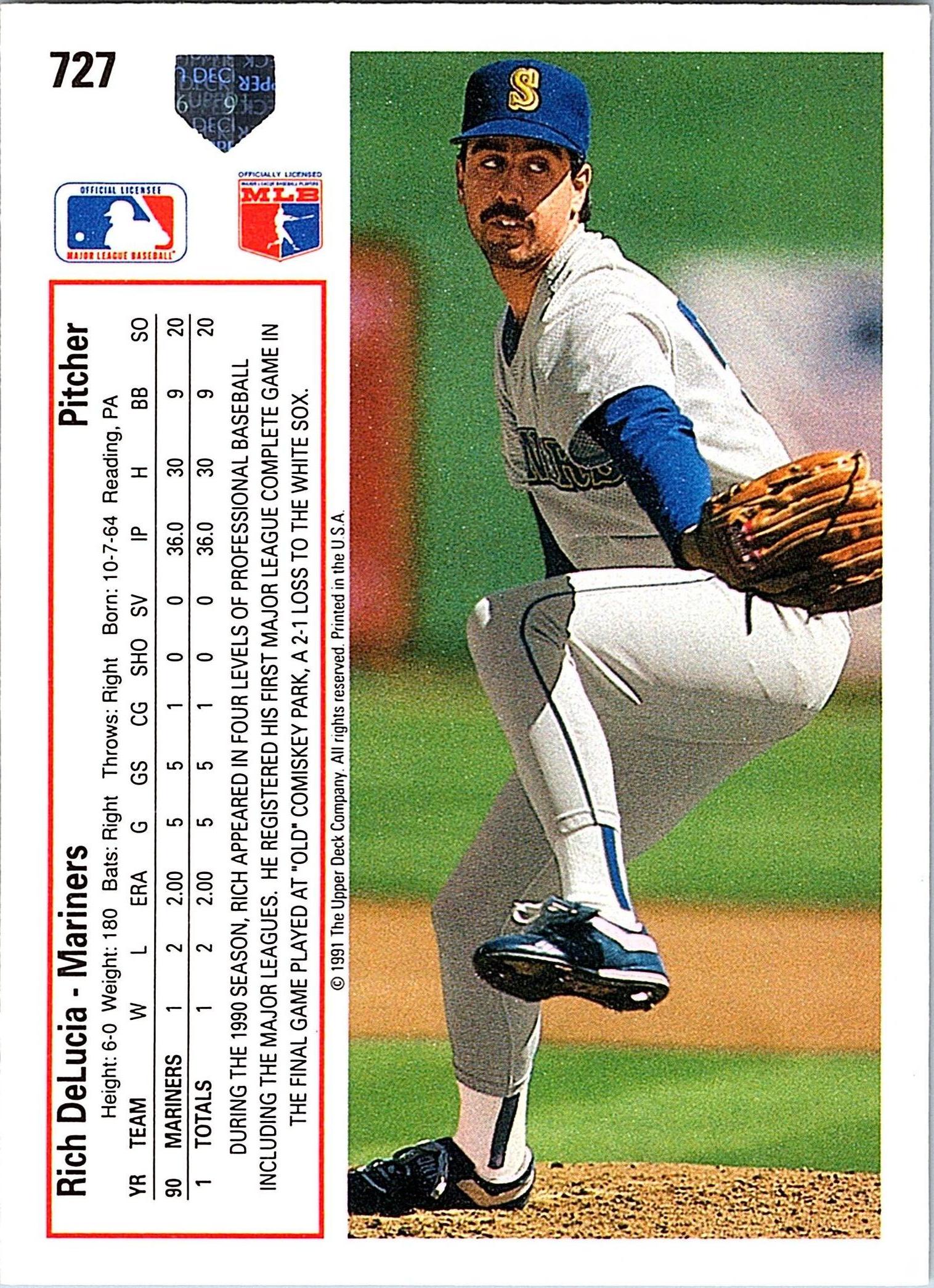 1991 Upper Deck #727 Rich DeLucia
