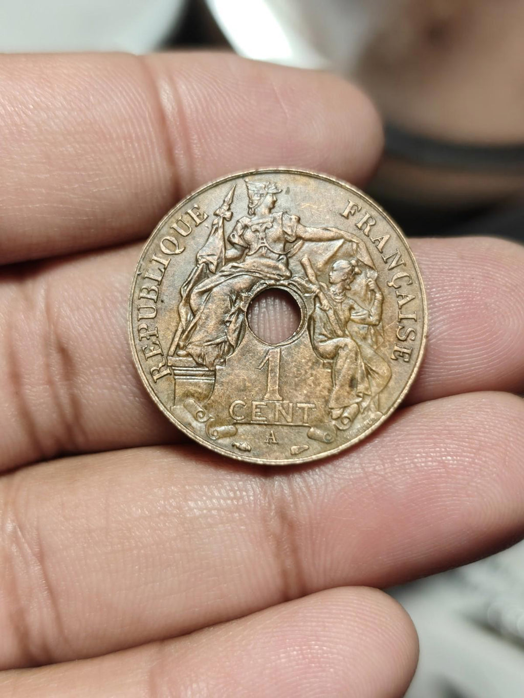 1938-A Indochine française 1 Cent Lot#C5669 Haute qualité ! Magnifique !