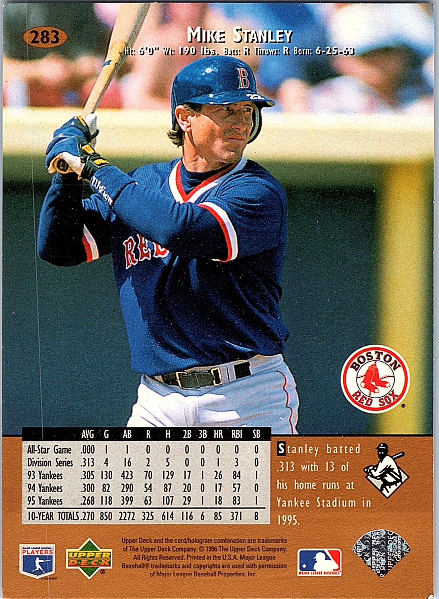 1996 Upper Deck #283 Mike Stanley