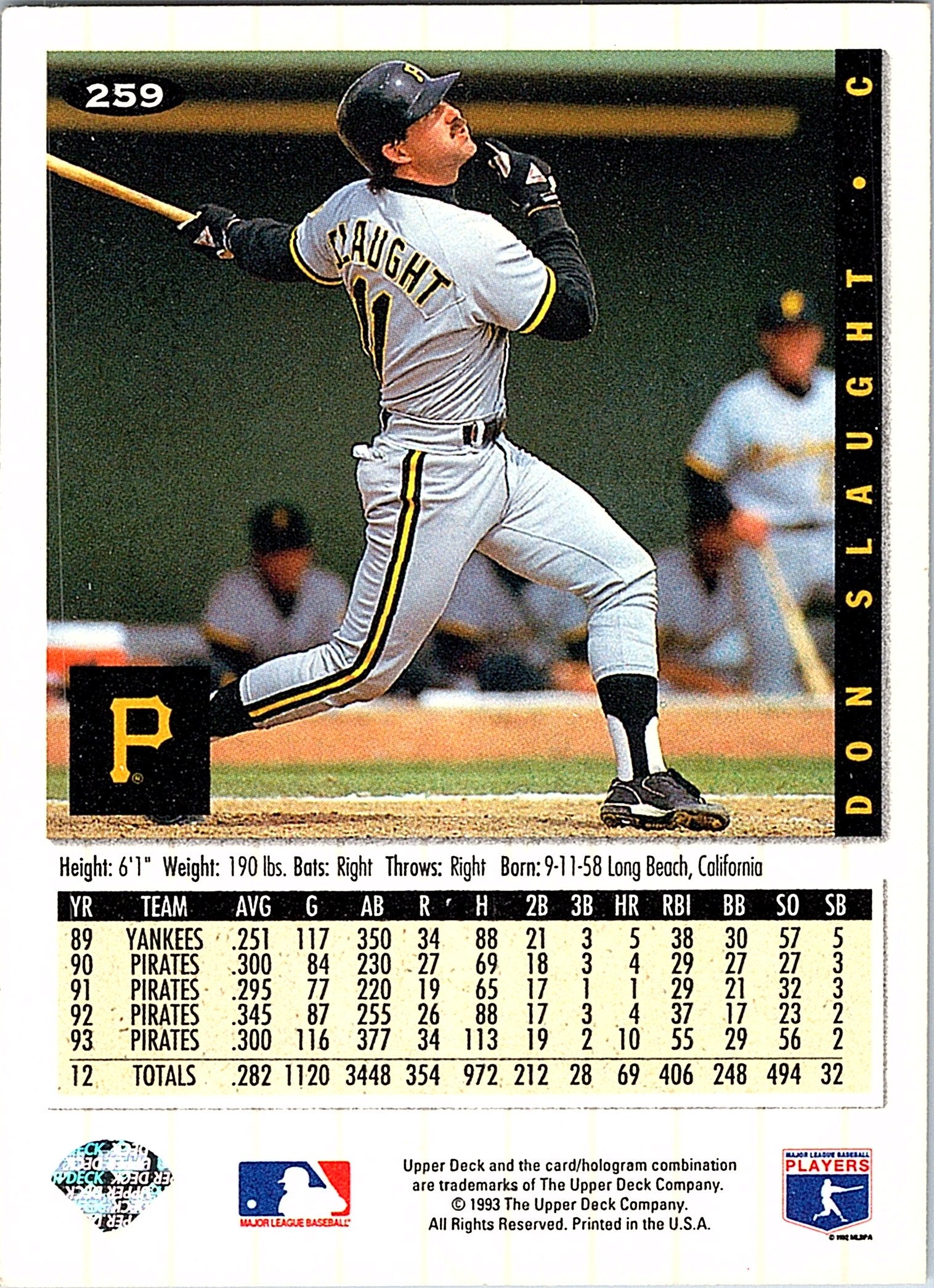 1994 Collector's Choice #259 Don Slaught Gold Signature