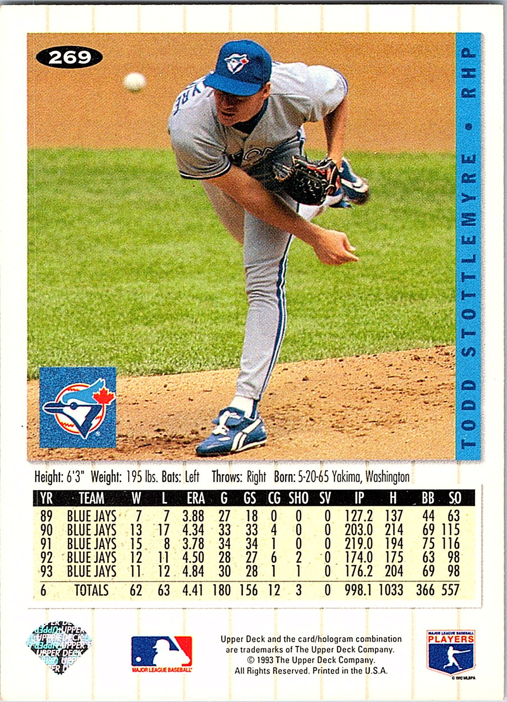 1994 Collector's Choice #269 Todd Stottlemyre