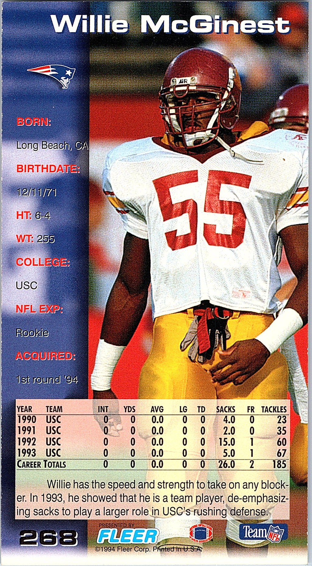 1994 GameDay #268 Willie McGinest