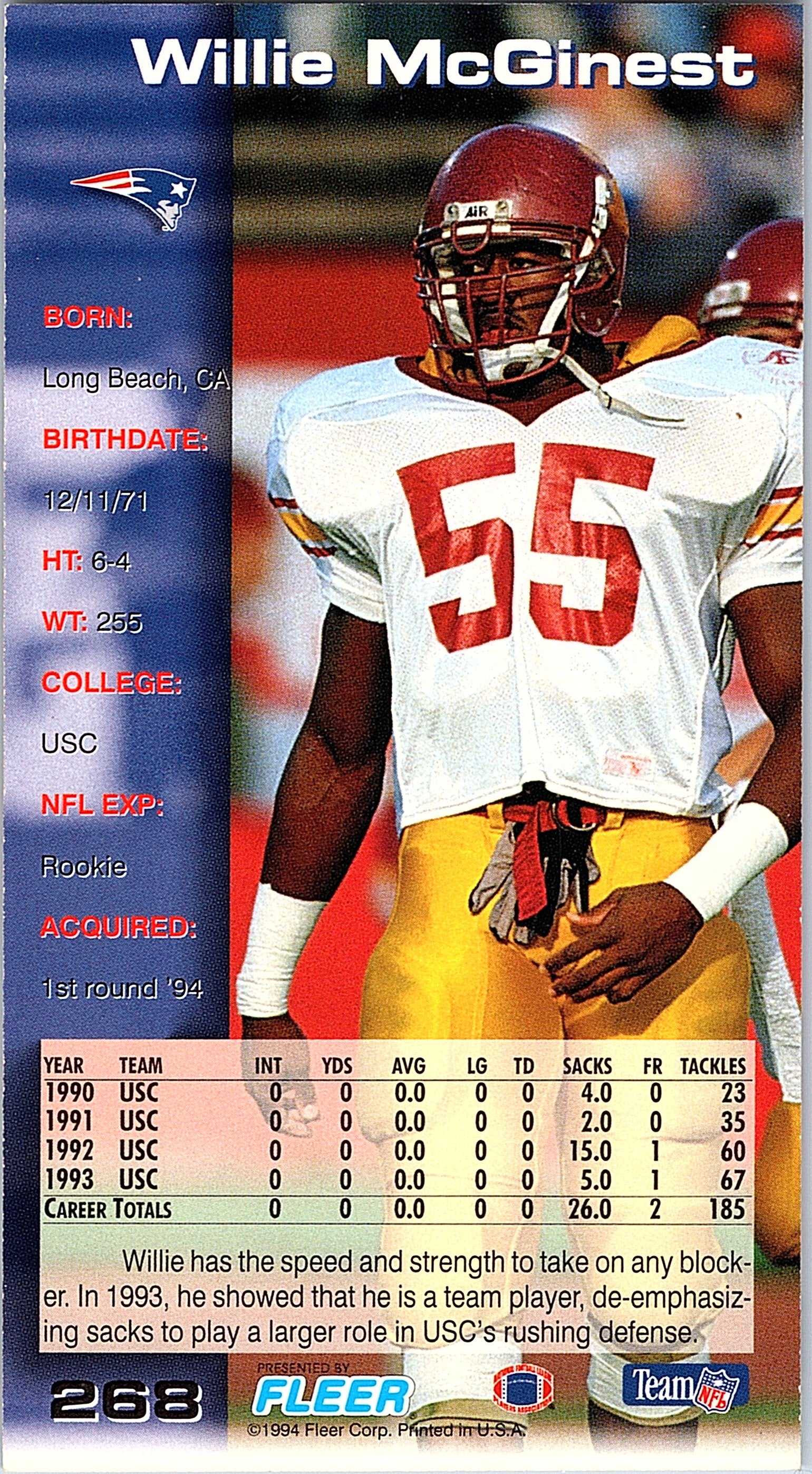 1994 GameDay #268 Willie McGinest