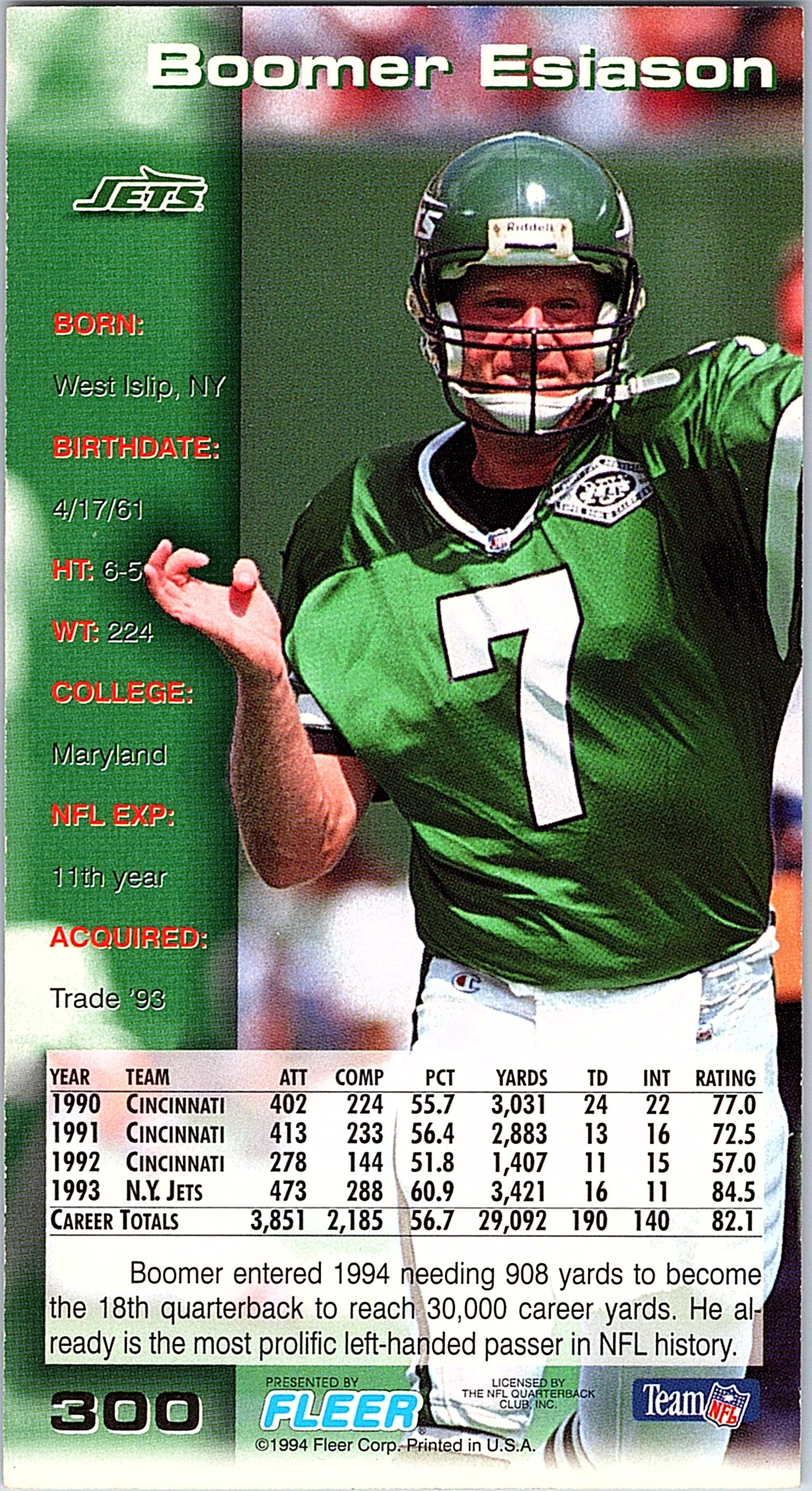1994 GameDay #300 Boomer Esiason