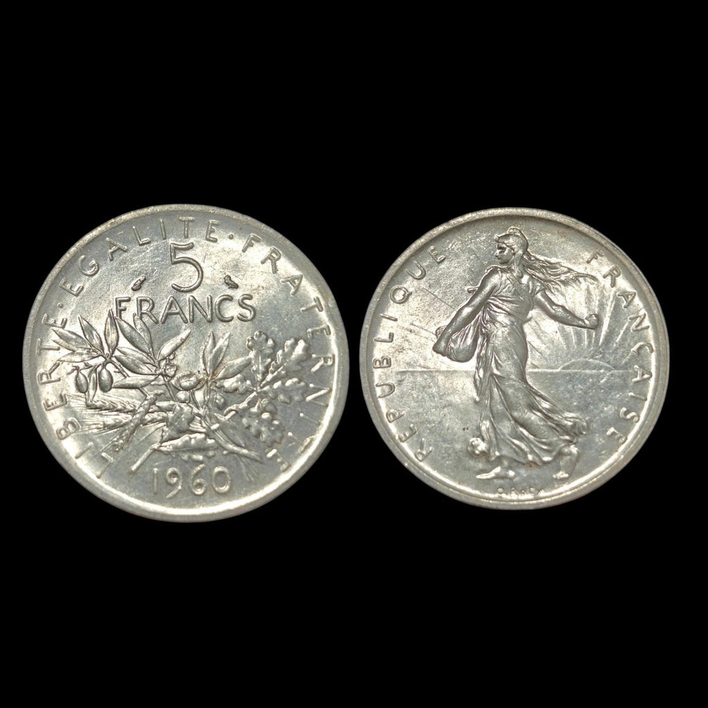 1960 FRANCE Grande pièce de 5 francs en argent avec La Semeuse4#