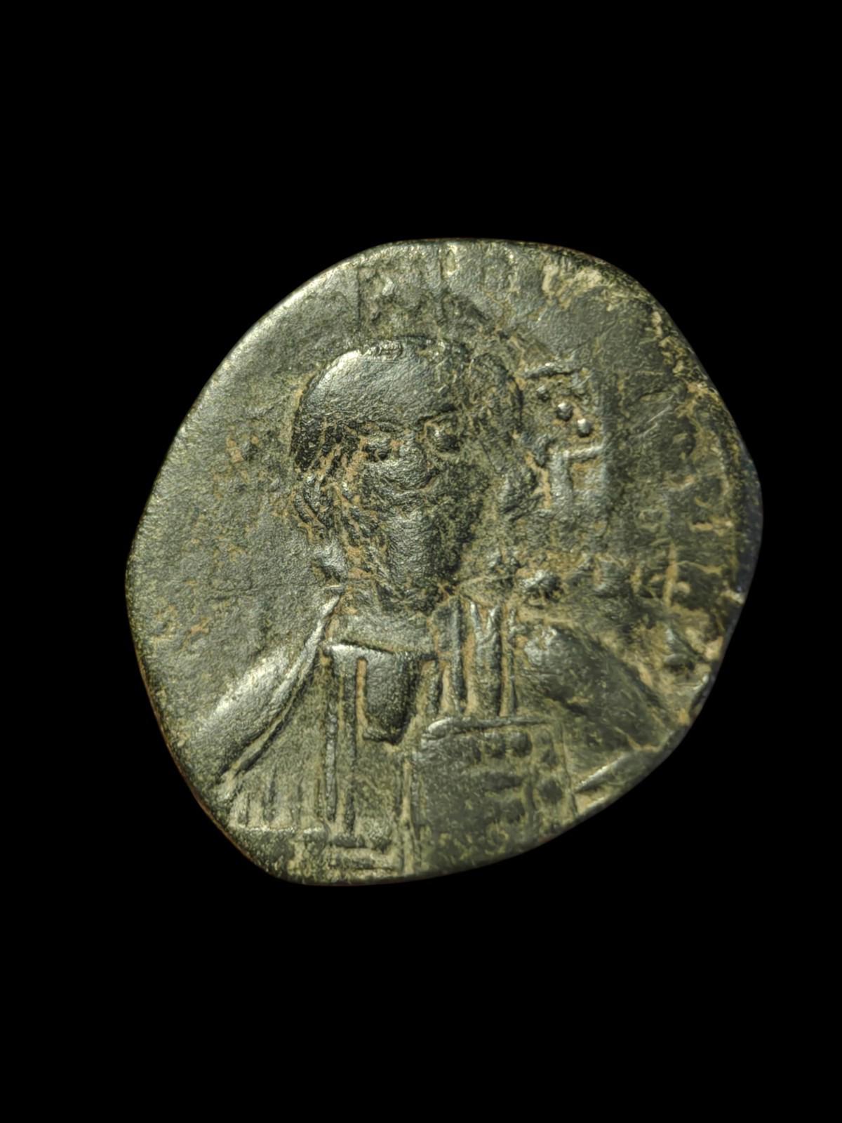 Coin of the Holy Land  Byzantine Romanus III Image of Christ Follis, ca 1028 AD#