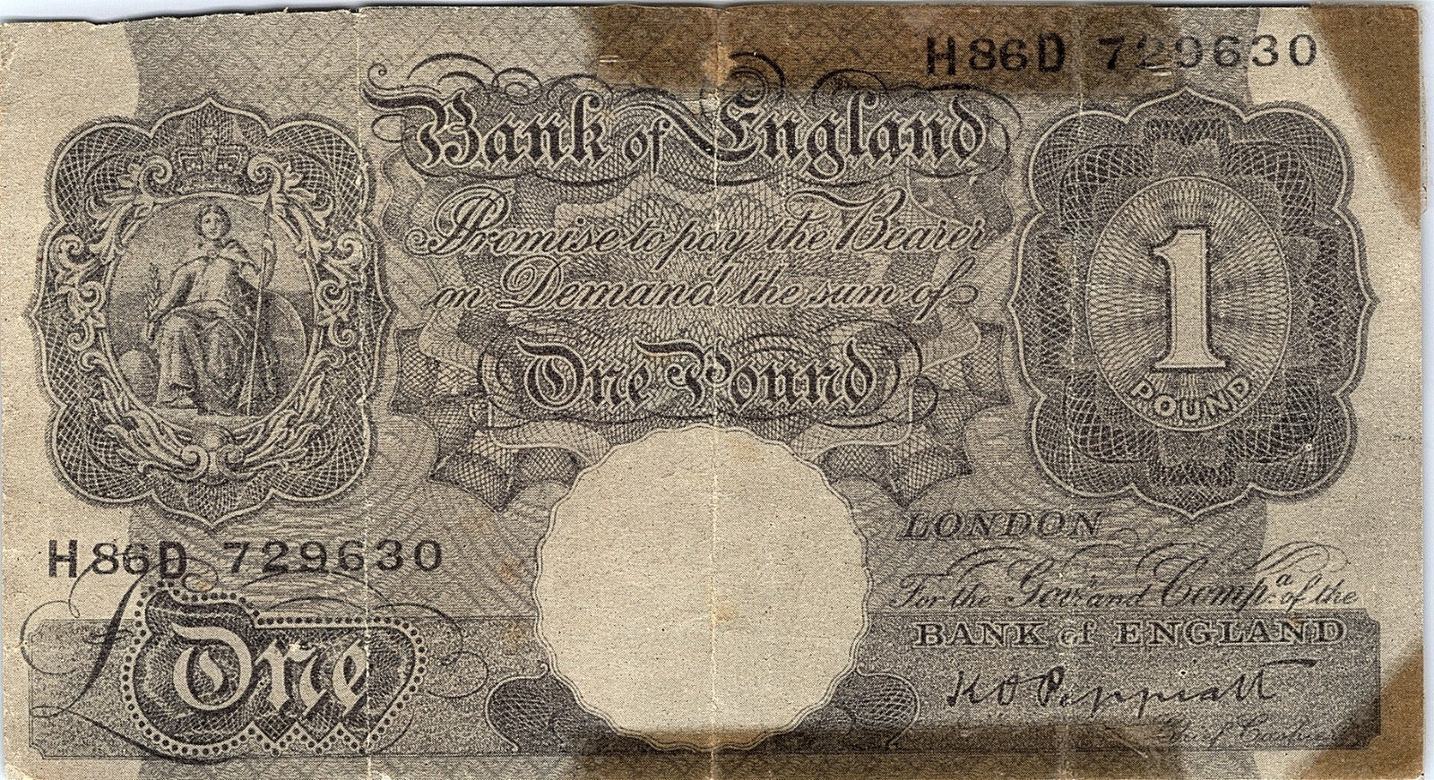 UK German propaganda flyer made by German forces during WWII 1 Pound