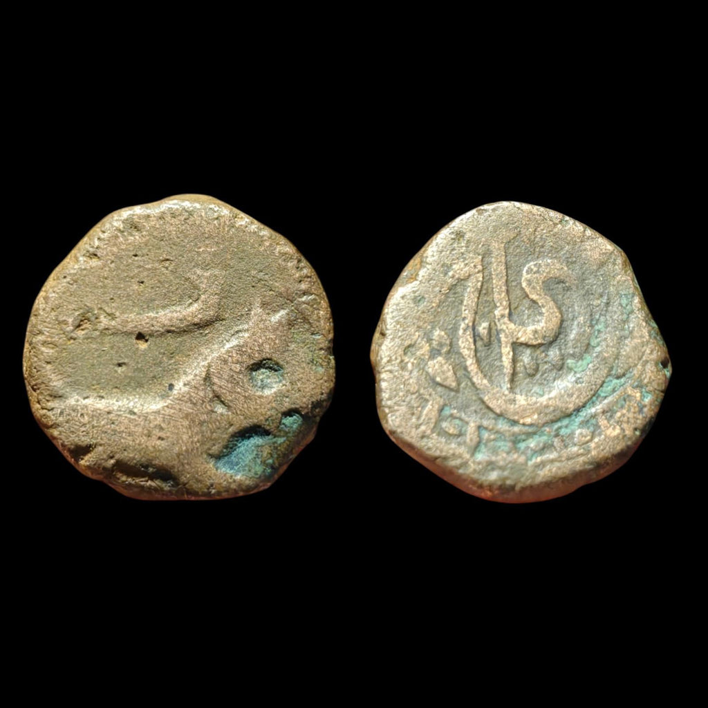 印度旁遮普锡克帝国，KM D102，AE Billyshahi Paisa，德拉贾特，回历1246年 罕见