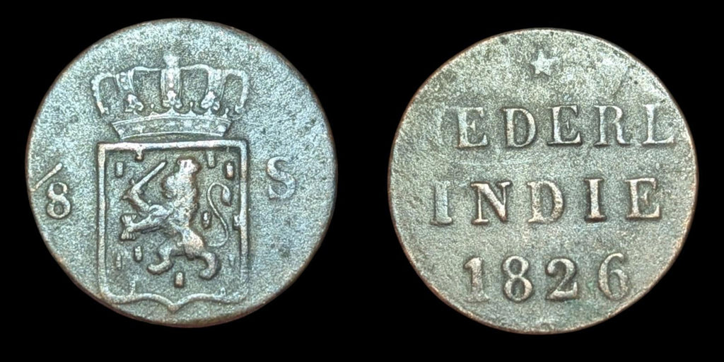 Indes orientales néerlandaises 1826 Pièce de 1/8 de stuiver : Monnaie d'Utrecht