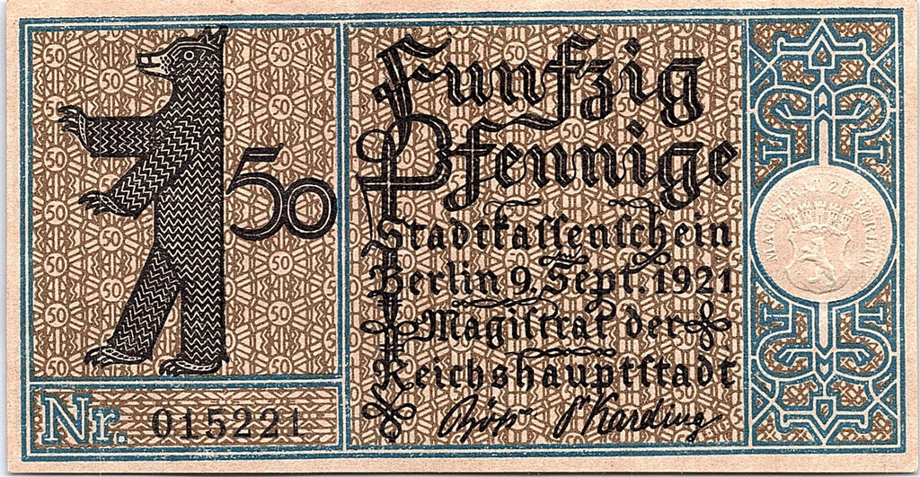 Germany, Berlin, 50 Pfennig, 1921-09-09, Better Grade
