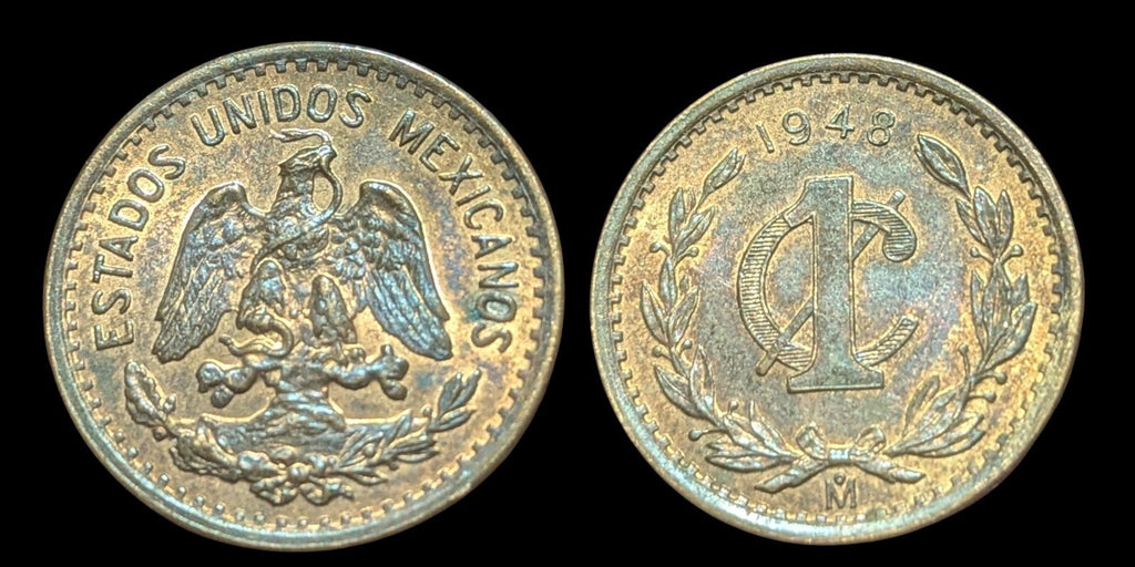 🇲🇽 1948 Mexico 1 Centavo Coin — Ch. BU Condition