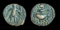 KUSHAN EMPIRE. AE 19. KANISHKA II, CIRCA 226-240 AD. ARDOKSHO REVERSE.