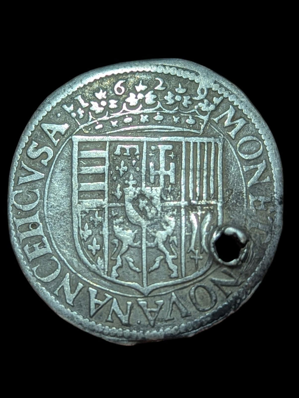 1629 AD FRANCE Duc Charles IV Province LORRAINE Ancienne pièce en argent Teston