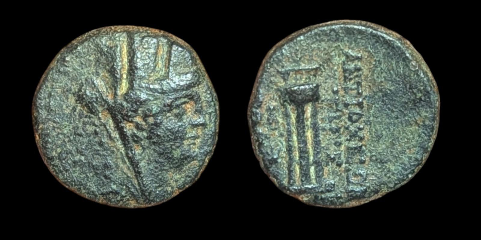 Ancient Greek ANTIOCH SELEUKIS 92 Century B.C. Head of Tyche Coin
