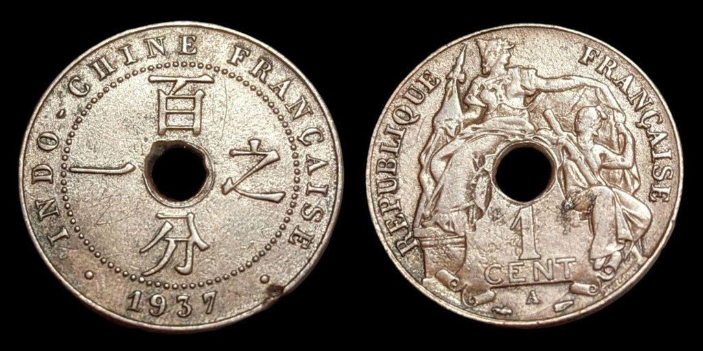 1937 French Indochina Cent Wow Grade