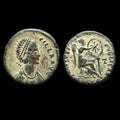 EUDOXIA Arcadius Wife 401AD Authentic Ancient Roman Coin VICTORY CHI-RHO