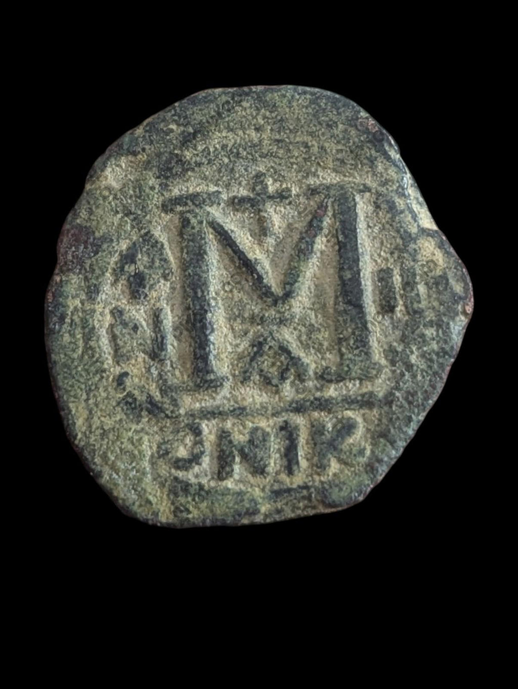 MAURICE TIBERIUS 582AD Big M Follis Nicomedia Ancient Byzantine Coin