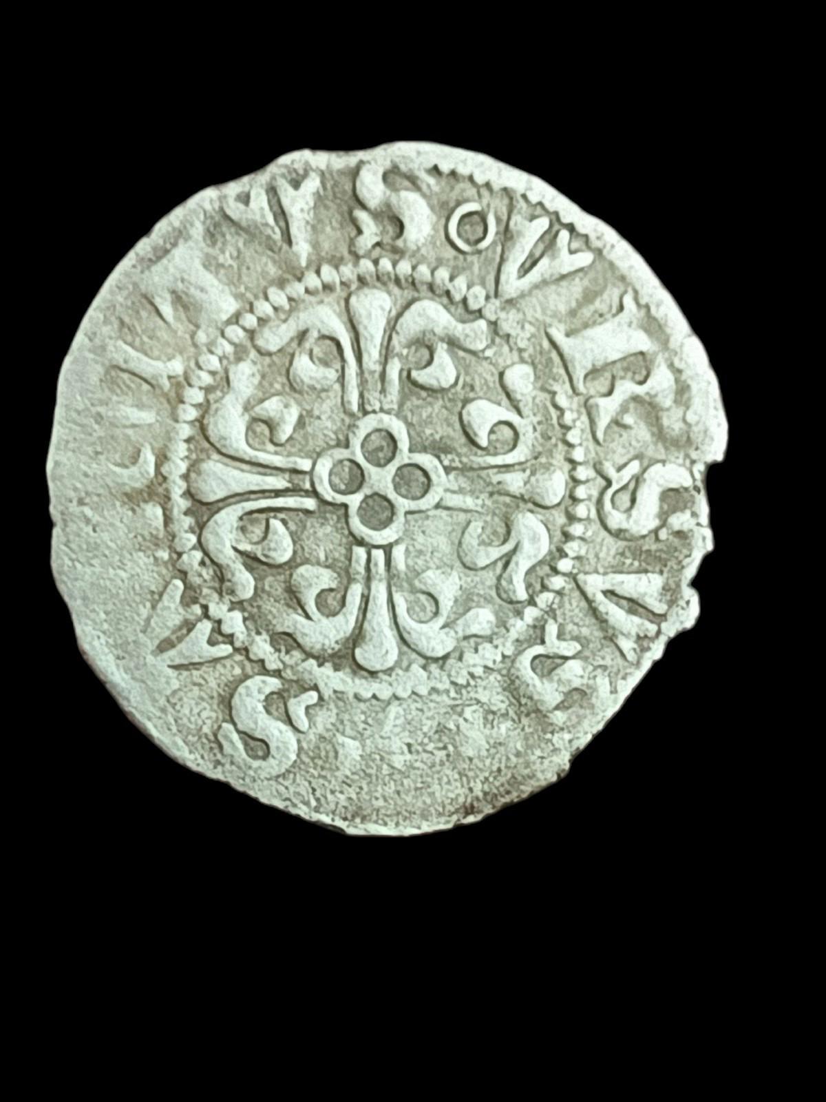 Suisse 1461-1500 Soleure Funfer en argent Aigle Armoiries Croix fleurie*