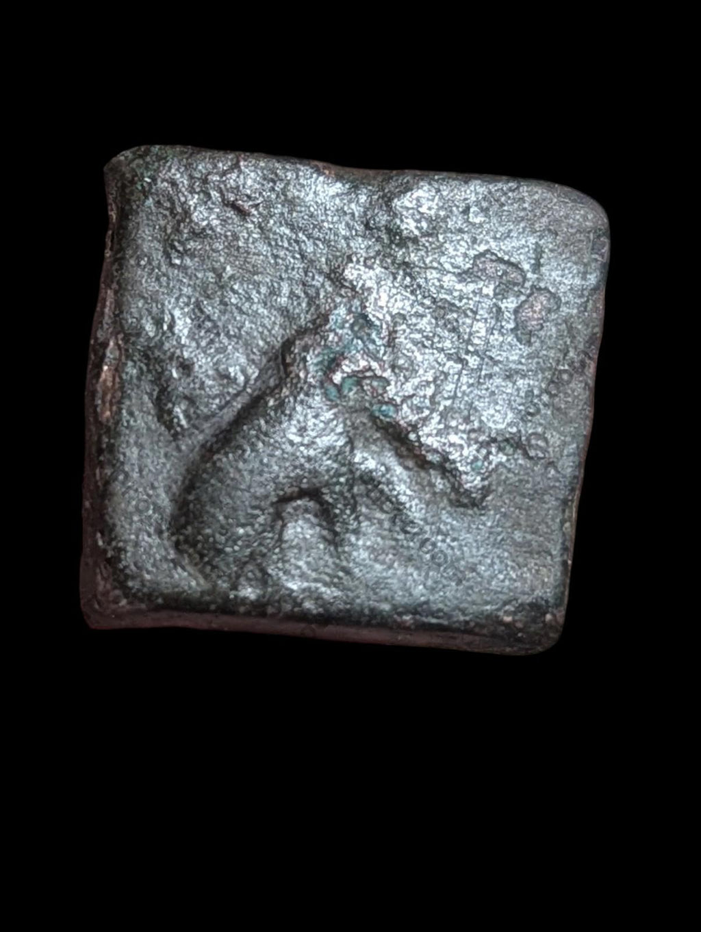 Ancient India Excellent grade Taxila  copper unit Lion-Elephant type Gandhara