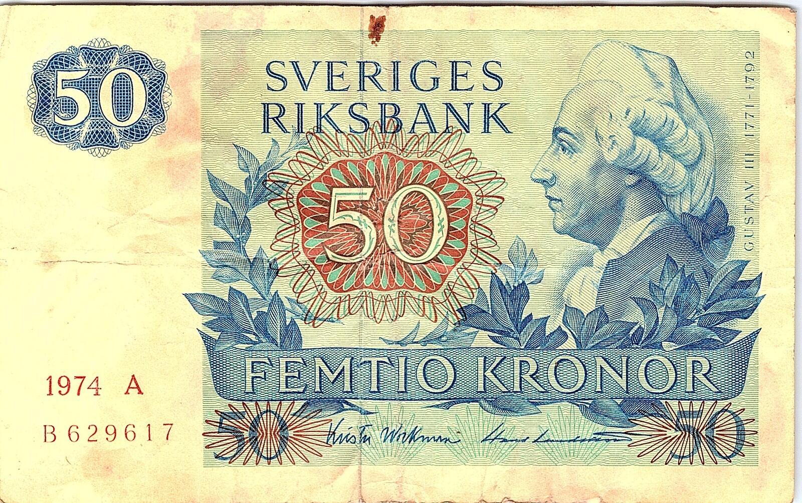 SWEDEN - 50 KRONOR 1989 Better Grade