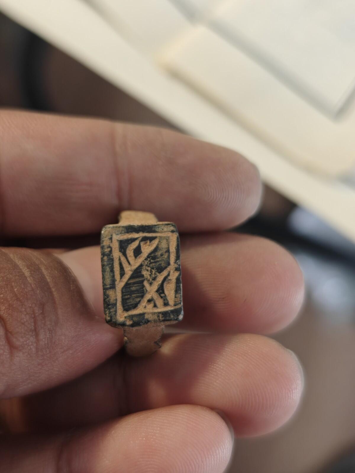 Ancient Egyptian Judaea Islamic Ring GENUINE Ornamented Collectible Dark Patina