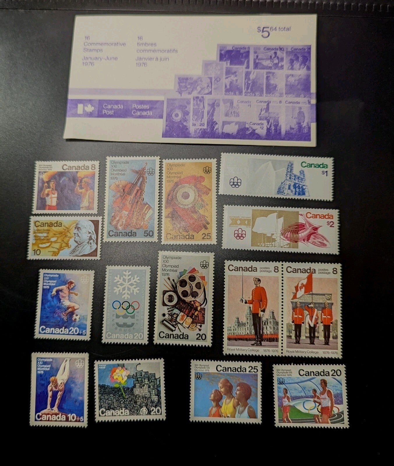 Collection de souvenirs des Jeux olympiques de Montréal de 1976, volumes I et II, par Postes Canada