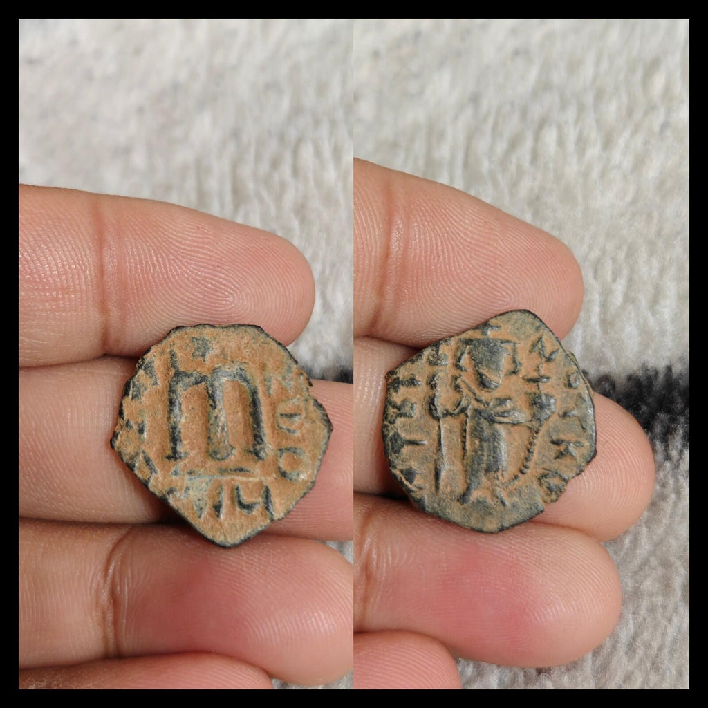伊斯兰阿拉伯拜占庭时期倭马亚王朝铜币，站立哈里发 685-690 年！