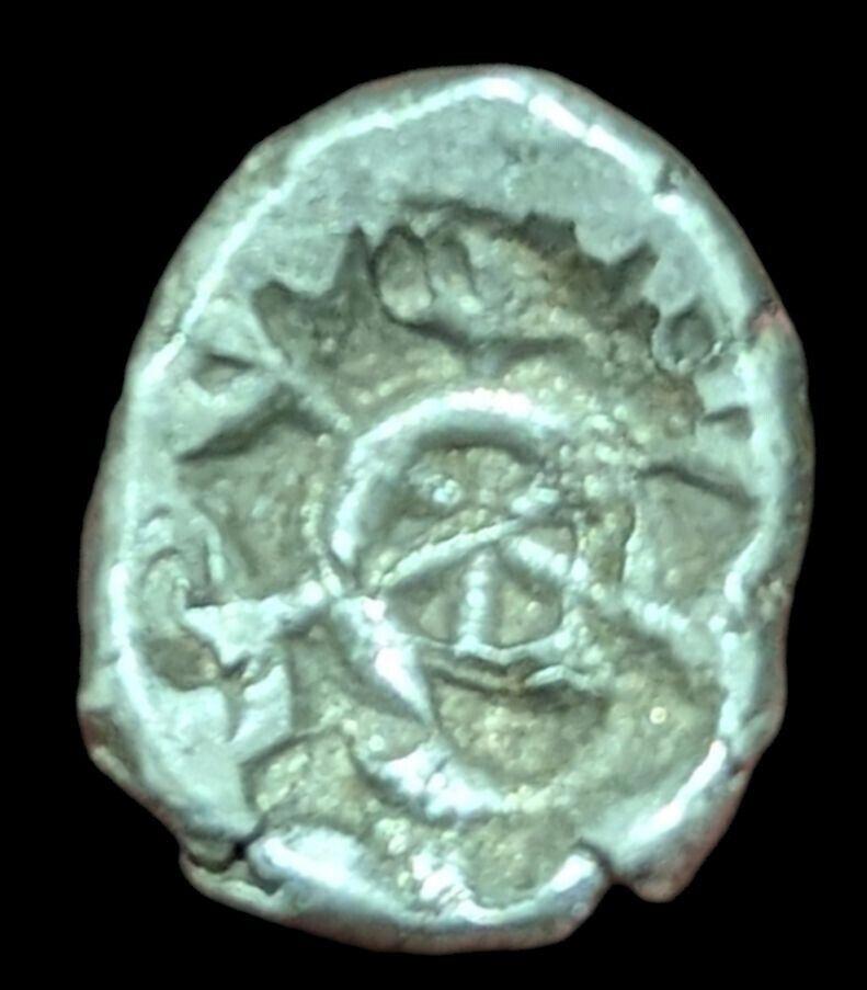 ⭐INDIA⭐ Ancient GANDHARA JANAPADA Authentic OLD 600 B.C. Silver Coin Bowl shape