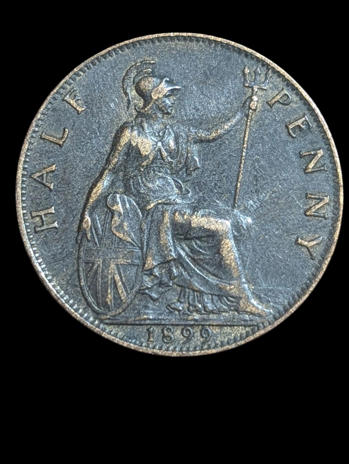 1899 Grande-Bretagne Victoria Halfpenny Belle Originale Magnifique Qualité