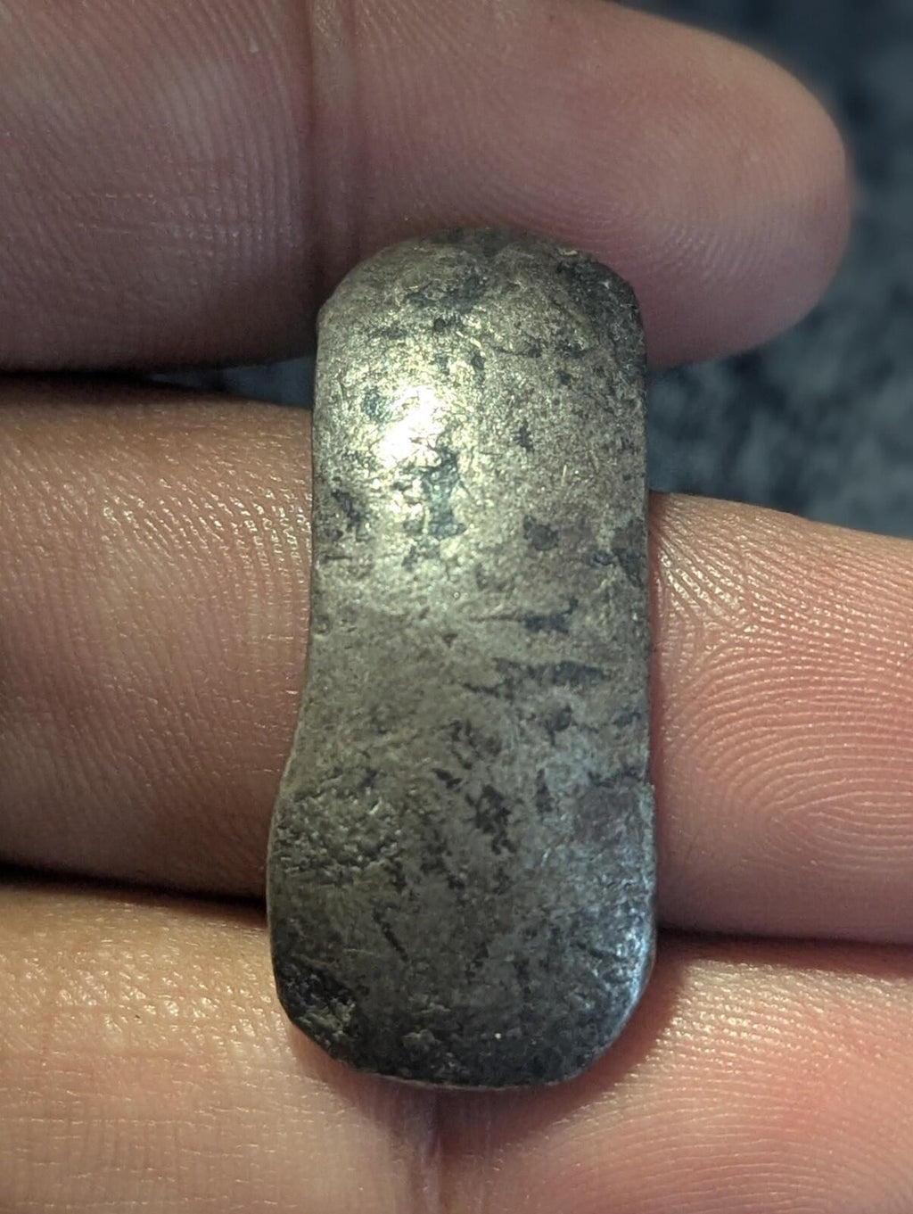 ⭐INDIA⭐. Ancient GANDHARA JANAPADA Authentic OLD 600 B.C Silver Coin Bent Bar