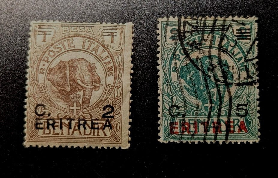 Italie 1922 Colonie ÉRYTHRÉE 1 Lire/10a Lion noir Scott #64 MNH Érythrée #82 oblitéré