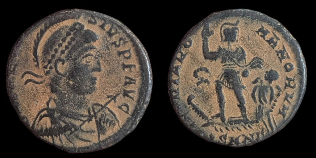 Monnaie, Gratien, Follis, 378-383, NicomédieBronze, RIC:14a GLORIA ROMANORVM, 5,6 G