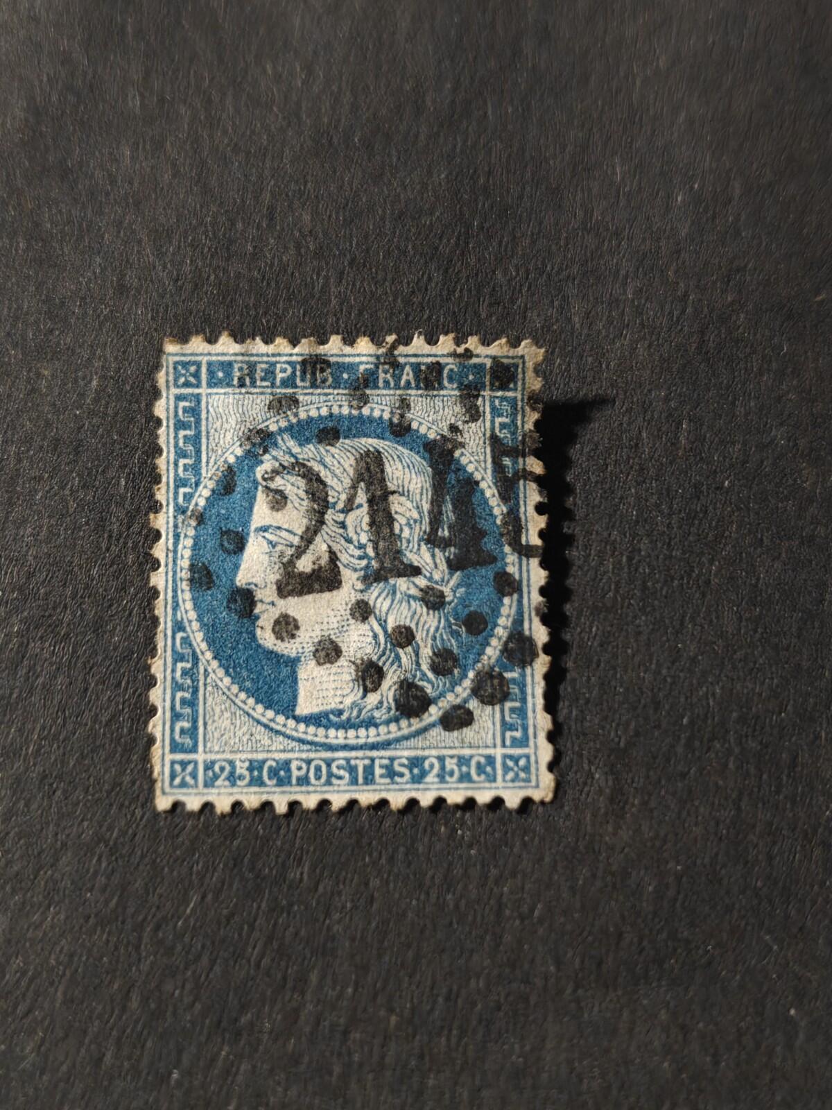 FRANCE; 1870s classic early Ceres issue used 20c. value Hinged No Gum