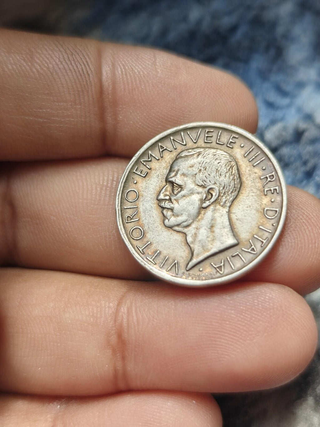 ITALY 5 Lire 1927 R - Silver 0.835 - Vittorio Emanuele III Uncirculated.
