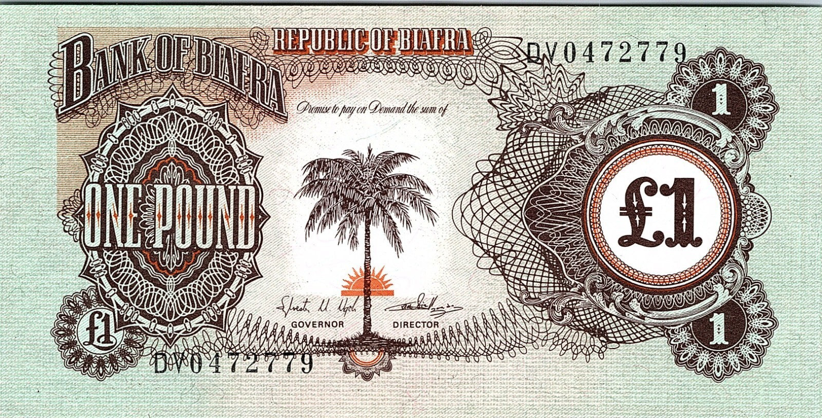 Bank of Biafra One Pound Better Grade Paper Money