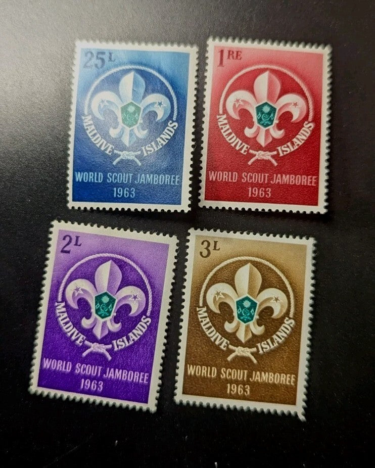 Maldive Islands Stamp Scott #129-132, Boy Scout Jamboree, Set of 4 MLH