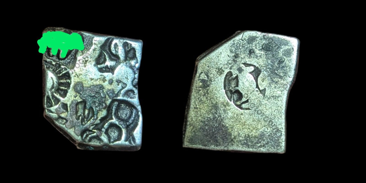 Inde ⭐ Vallée de l'Indus, pièce en argent Mayuriyan Punch ⭐ 300 av. J.-C. 🦁 Lion