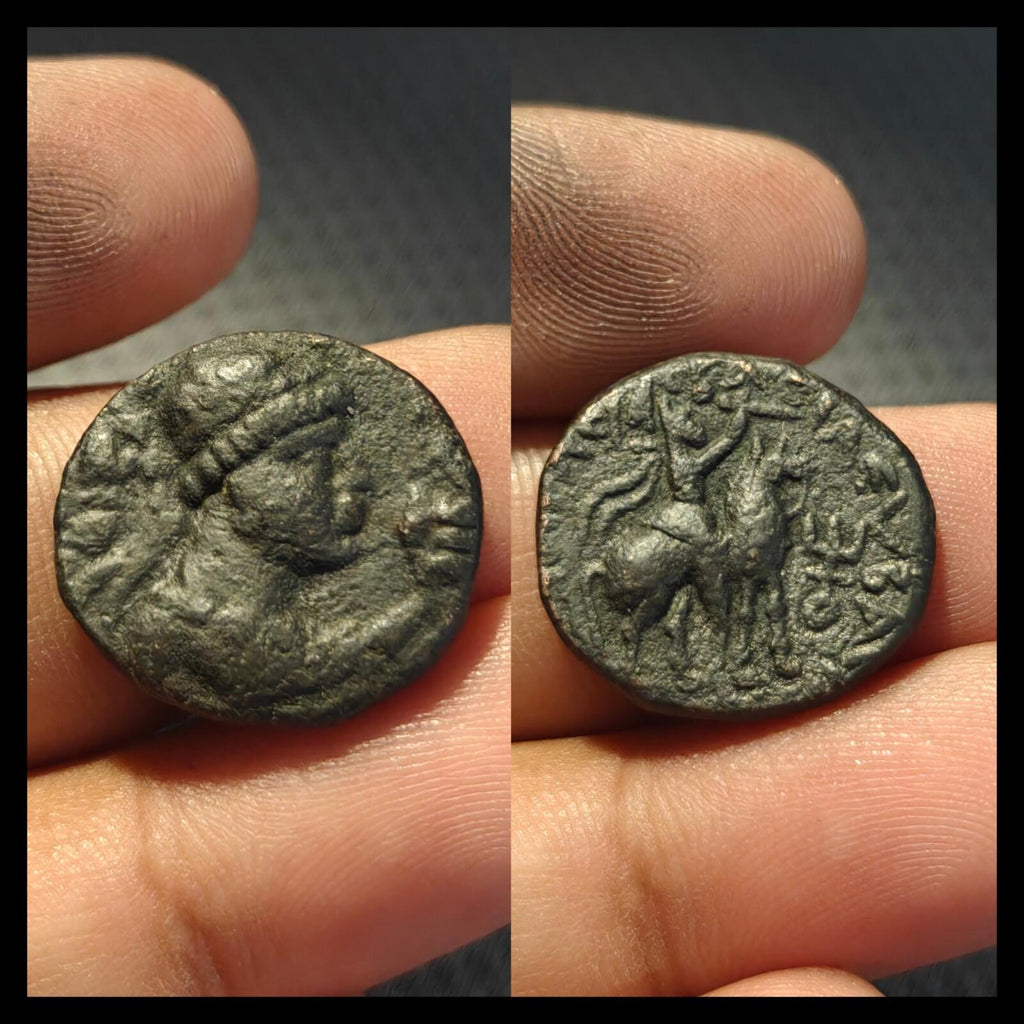 Vima Takto (Soter Megas). Circa AD 80-100. Æ Unit Rare