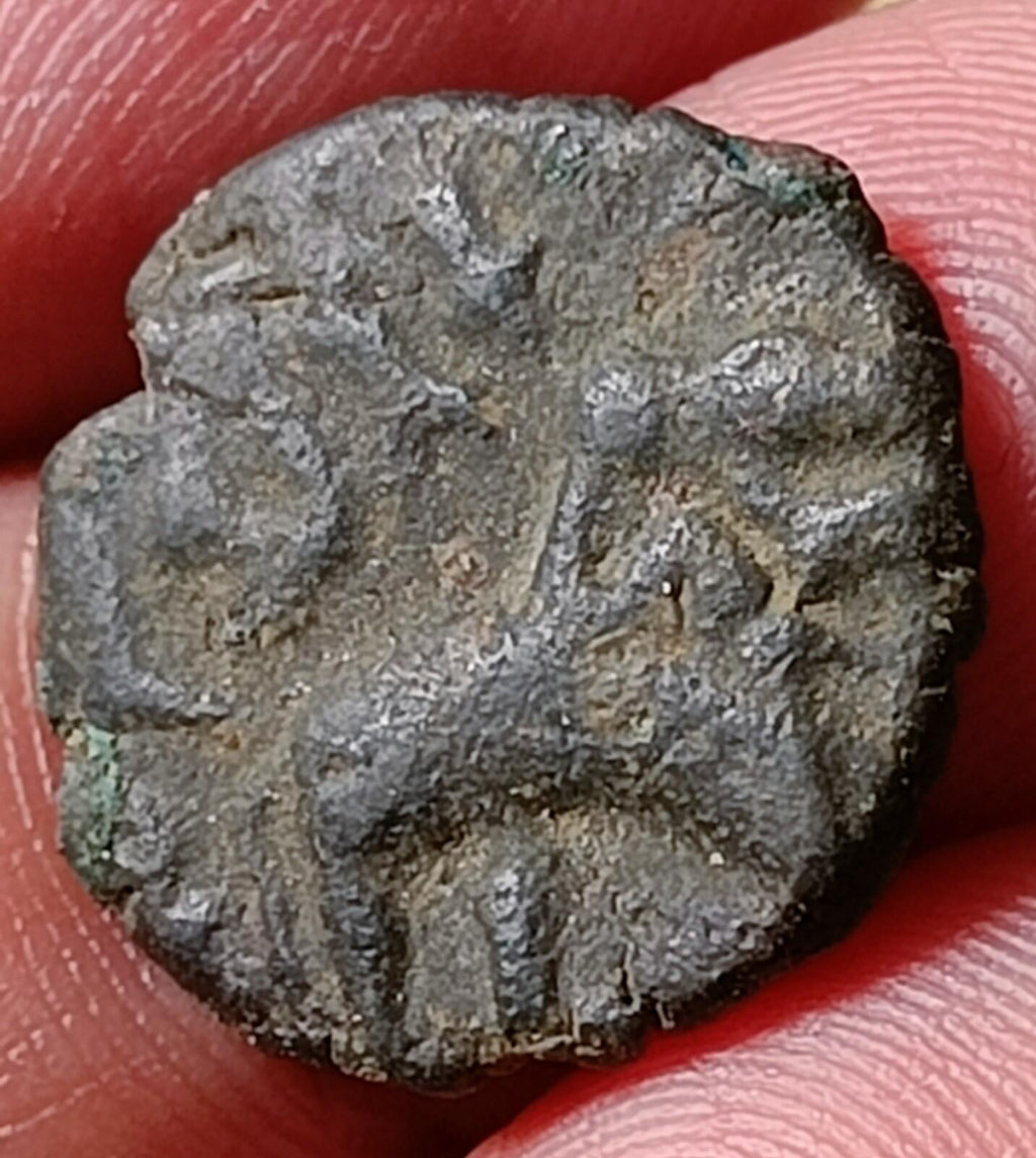 #Rownak#V77#Ancient India Satavahana Satakarni Elephant potin coin 1 Karashapana