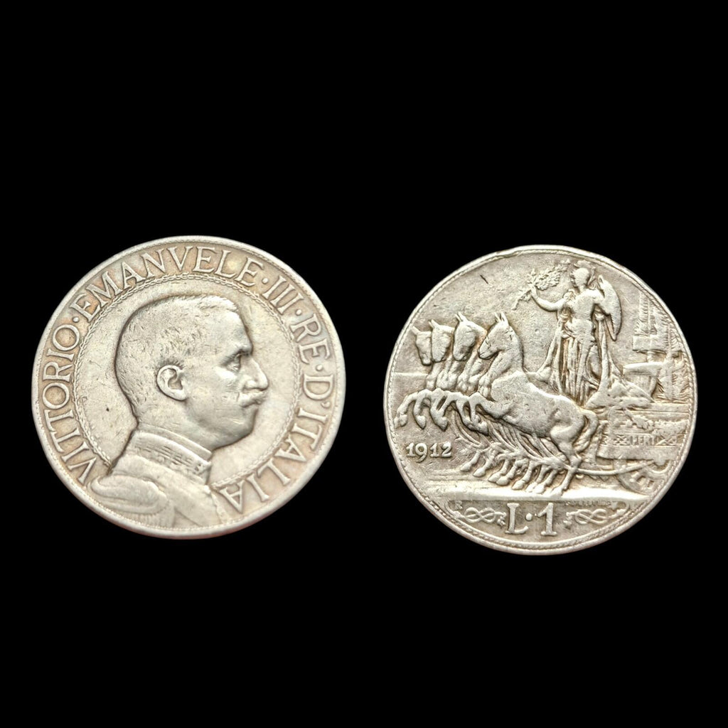 REGNO 2 LIRE 1912 LIRA ITALIANA VITTORIO EMANUELE III RE D' ITALIA ARGENTO