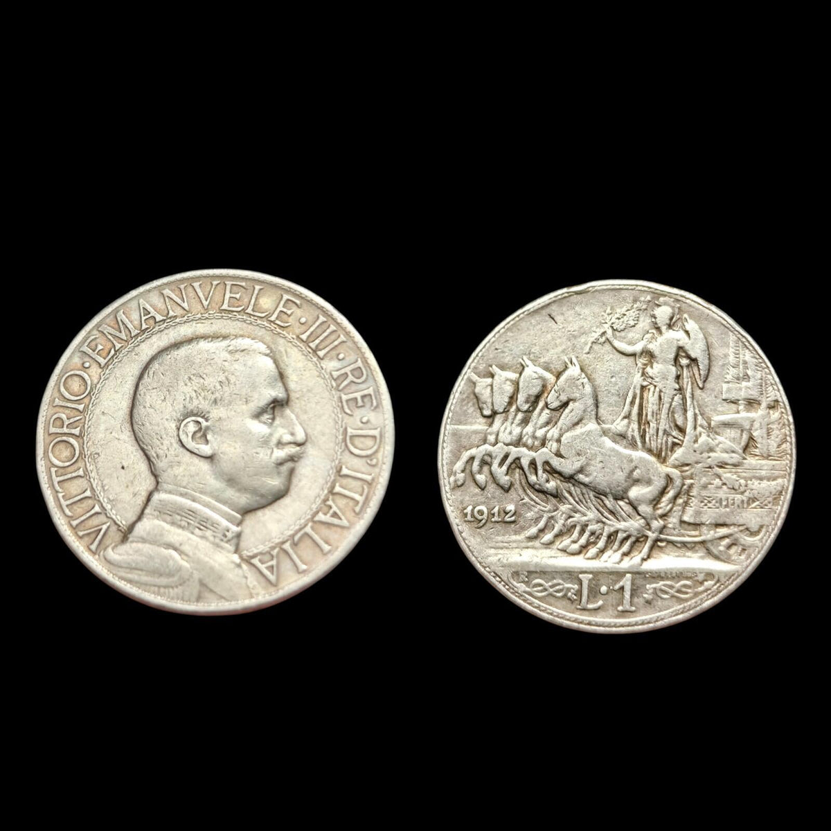 REGNO 2 LIRE 1912 LIRA ITALIANA VITTORIO EMANUELE III RE D' ITALIA ARGENTO