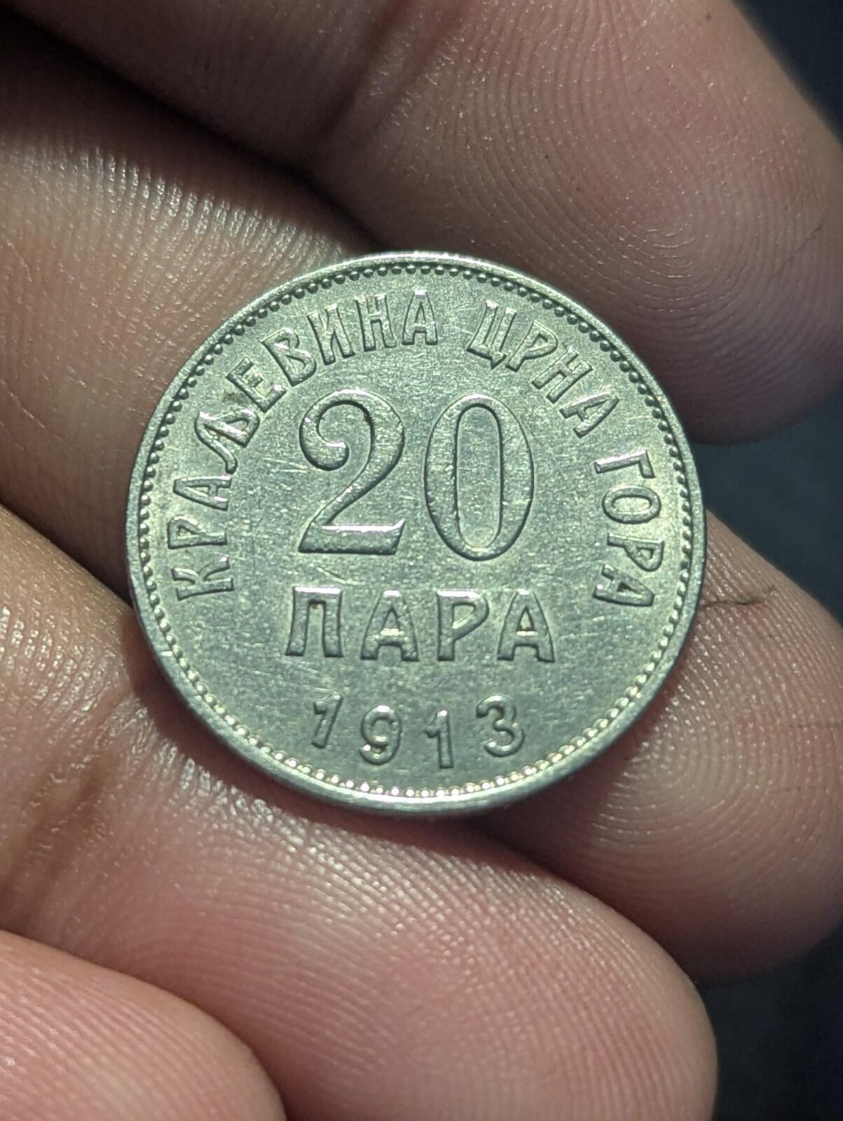 MONTENEGRO 1913 Twenty 20 Para KM# 19 Uncirculated
