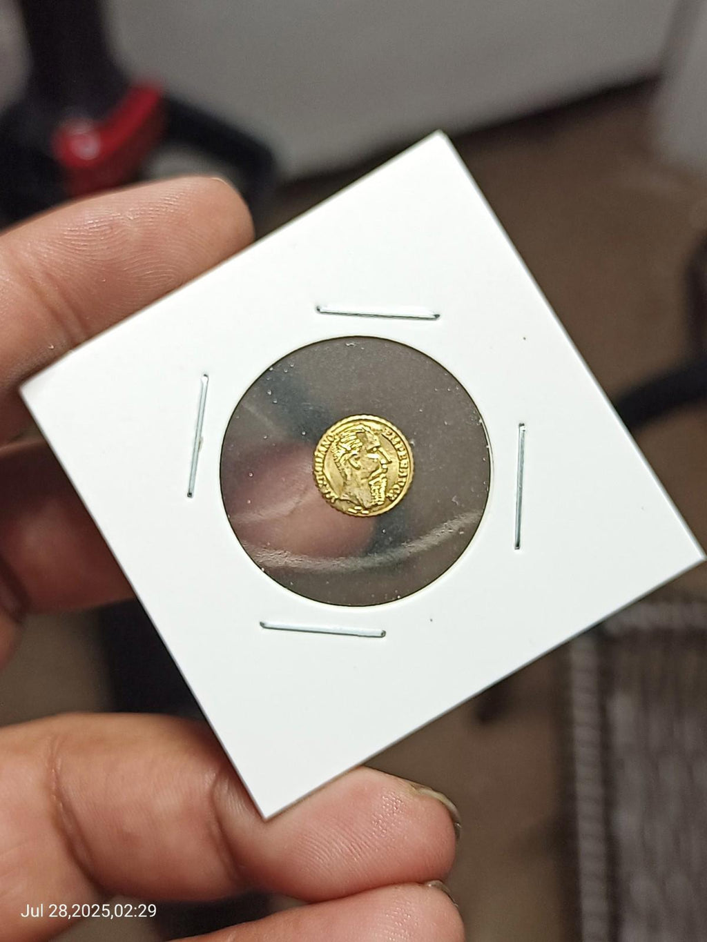 1865 Mexico Miniature GOLD Maximil .4 Gram Gold Coin BU Unc