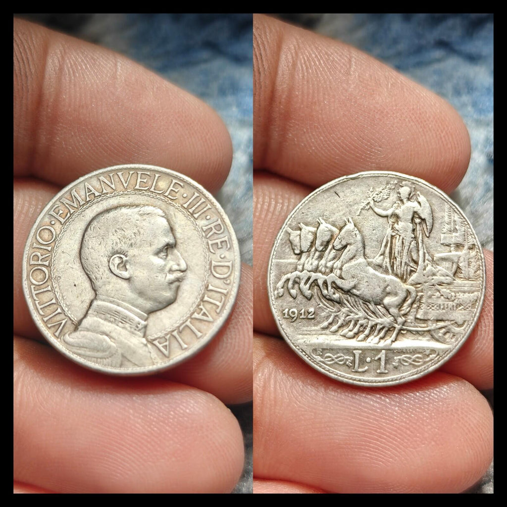 REGNO 2 LIRE 1912 LIRA ITALIANA VITTORIO EMANUELE III RE D' ITALIA ARGENTO