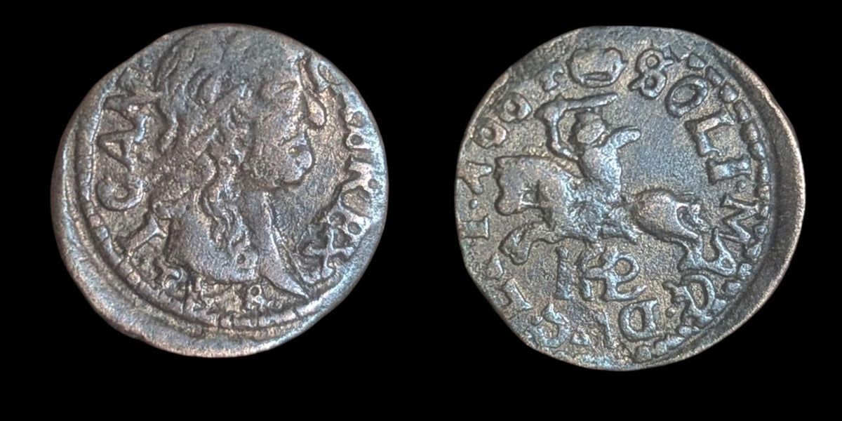 Pologne Lituanie pièce - Solidus Shilling - Jean II Casimir Vasa Année 1664